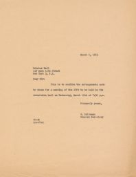 Rubin Saltzman to Webster Hall about Meeting, March 1953 (correspondence)