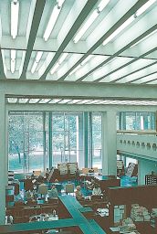Charles Patterson Van Pelt Library (built 1960-1961, Harbeson, Hough, Livingston & Larson, architects), interior
