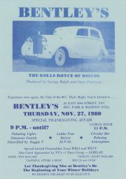 Bentley's, Nov. 27, 1980