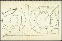 Spiegatara, dritto, et adombratione del corpo dodecaedro (from Barbaro, Perspective)