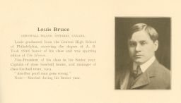 Louis Bruce (1877-1968), D.D.S. 1904, yearbook entry