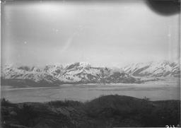 Panorama of four pictures (283-286) of Turner and Hubbard Glaciers From Crest of Haenke Island