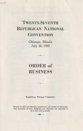 Twenty-Seventh Republican National Convention: Order of Business