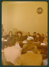 Bella Abzug, Ed Koch, and others at the introduction of the first gay rights bill in Congress