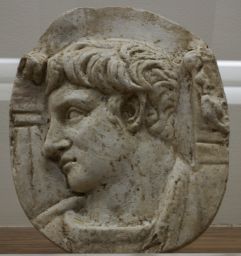 Column of Trajan, detail (head of Roman)