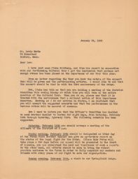 Rubin Saltzman to Lewis Marks about the Tour, January 1953 (correspondence)
