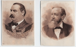 Cleveland and Benjamin Harrison Portrait Advertising Cards, ca. 1888-1892