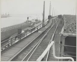 View from Fireman's Side of Ore Cars on Viaduct