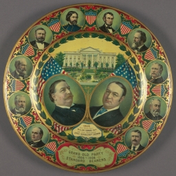 William H. Taft-Sherman Tin Grand Old Party Standard Bearers Portrait Plate, 1908