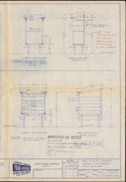 Technical drawings of dictionary stand and atlas case for Olin Library.