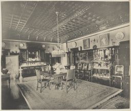 Dining room of Horne residence with picture of peacock