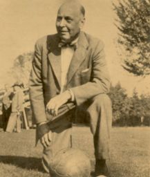 Wilson Thomas Hobson Jr. (1902-1975), B.S. 1924, with a basketball as an older man