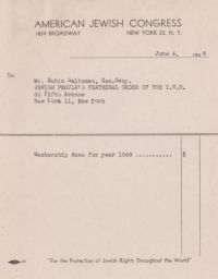 Bill for Membership Dues for 1948