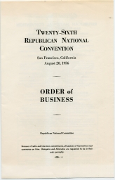 Twenty-Sixth Republican National Convention: Order of Business