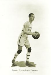 Eugene Joseph Connell (1906-1937), B.S. in Econ. 1928, Law School Class of 1931, dribbling a basketball