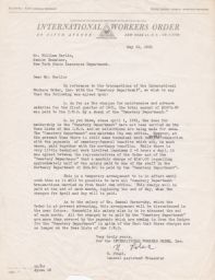 Nahum Polak to William Karlin about Separation of Fees of Cemetery Department, May 1951 (correspondence)