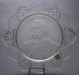 Logan Pressed Glass Portrait Plate, ca. 1884