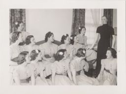 Twelve waitresses, with one mannikin, who will serve at 13th annual opening of Hotel Ezra Cornell