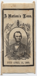 Lincoln A Nation's Loss Memorial Ribbon, 1865