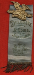 Pennsylvania Republican National Convention Delegate's Ribbon, 1896