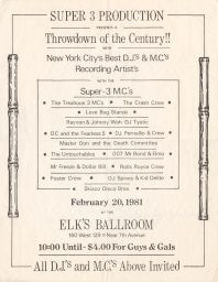 Elk's Ballroom, Feb. 20, 1981