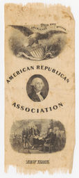 New York American Republican Association Ribbon, ca. 1844