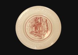 Wedgwood china (University of Pennsylvania Bicentennial, 1940), plate depicting The Engineering Steps