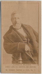Blaine Portrait Advertising Card, ca. 1884