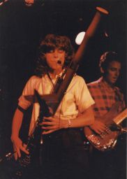 Photograph of Lindsay Cooper playing bassoon