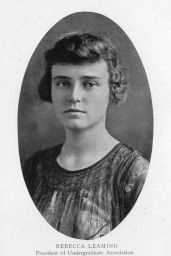 Rebecca Leaming, B.S. in Ed. 1919, Ph.D. 1922, yearbook portrait