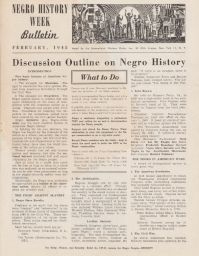 Negro History Week Bulletin: Discussion Outline on Negro History