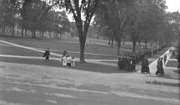 Cornell University Commencement Procession Leading to Libe Slope ca. 1912