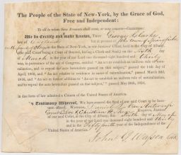George Hyde Clarke's citizenship certificate.