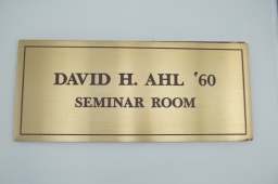 David H. Ahl Seminar Room Plaque