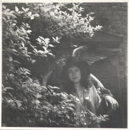 Photograph of Lindsay Cooper as a teenager in a cemetery