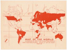 Map of the World Showing in Red the Countries Which Own Their Railroads Wholly or in Part 1894