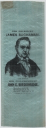 Buchanan-Breckinridge Portrait Campaign Ribbon, ca. 1856