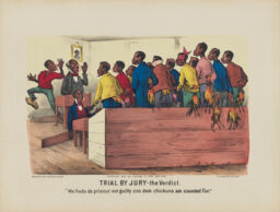 Color Lithograph from the Darktown Series: Trial by Jury - The Verdict