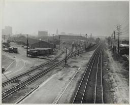 View of Main Line Entering Los Angeles' Southern Pacific Terminal and Piggy Back Yard