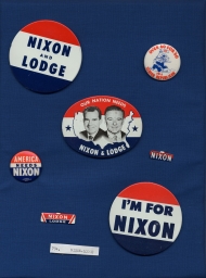 Nixon-Lodge Campaign Buttons and Tabs, ca. 1960
