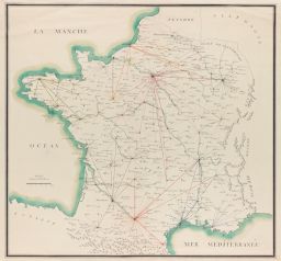 Map of France (c. 1780) Indicating Distribution Network for Ferme Générale’s Tobacco Monopoly