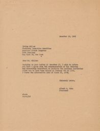 Albert E. Kahn to Irving Miller about Postponing the National Convention, December 1947 (correspondence)