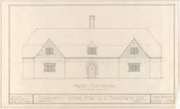 Community House for G. L. Ohrstrom Esq. Front Elevation