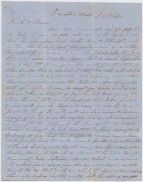Letter discussing sale of slaves and price of land