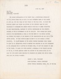 Albert Kahn to Ben Zvi about Support for Israel, April 1948 (telegram)