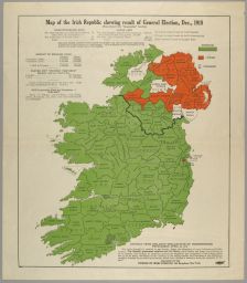 Map of the Irish Republic showing result of General Election, Dec. 1918