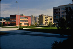 Tito Square towards mid-rise buildings (Velenje, SI)