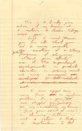 Handwritten draft of a letter from Paul Davidoff to Ruth Weintraub (p.1).