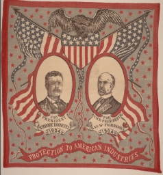 Theodore Roosevelt-Fairbanks Protection to American Industries Portrait Handkerchief