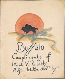Buffalo painting by Victor Daly.